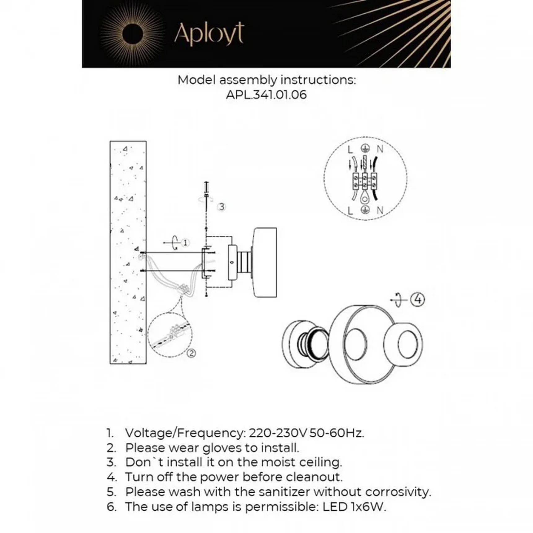 Светильник настенный (Бра) Aployt APL.341.01.06
