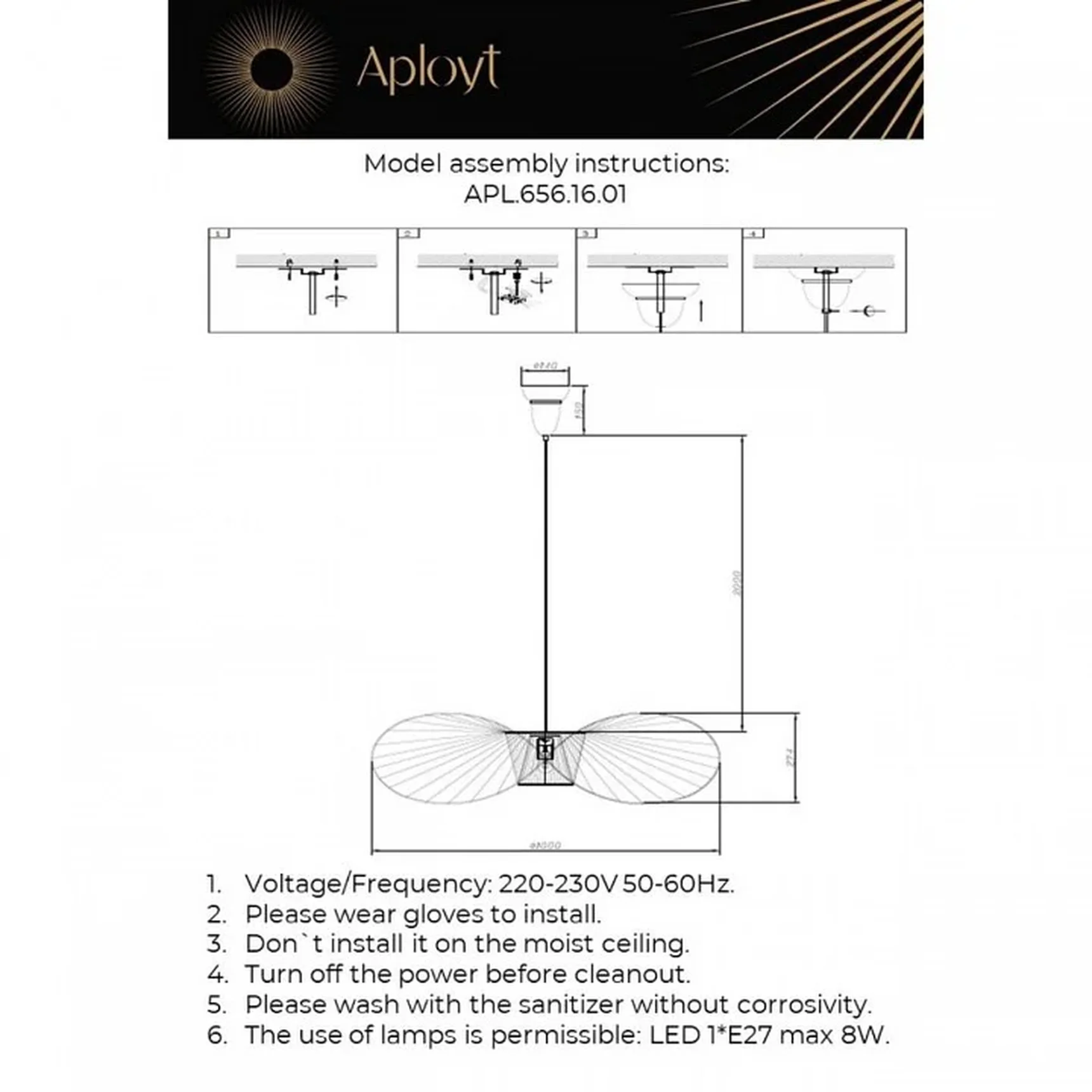 Светильник подвесной Aployt APL.656.16.01