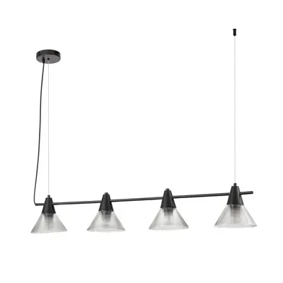 6595/4A MODERNI LN25 черный/прозрачный, металл/стекло Подвес E27 4*60W 220V CORNE