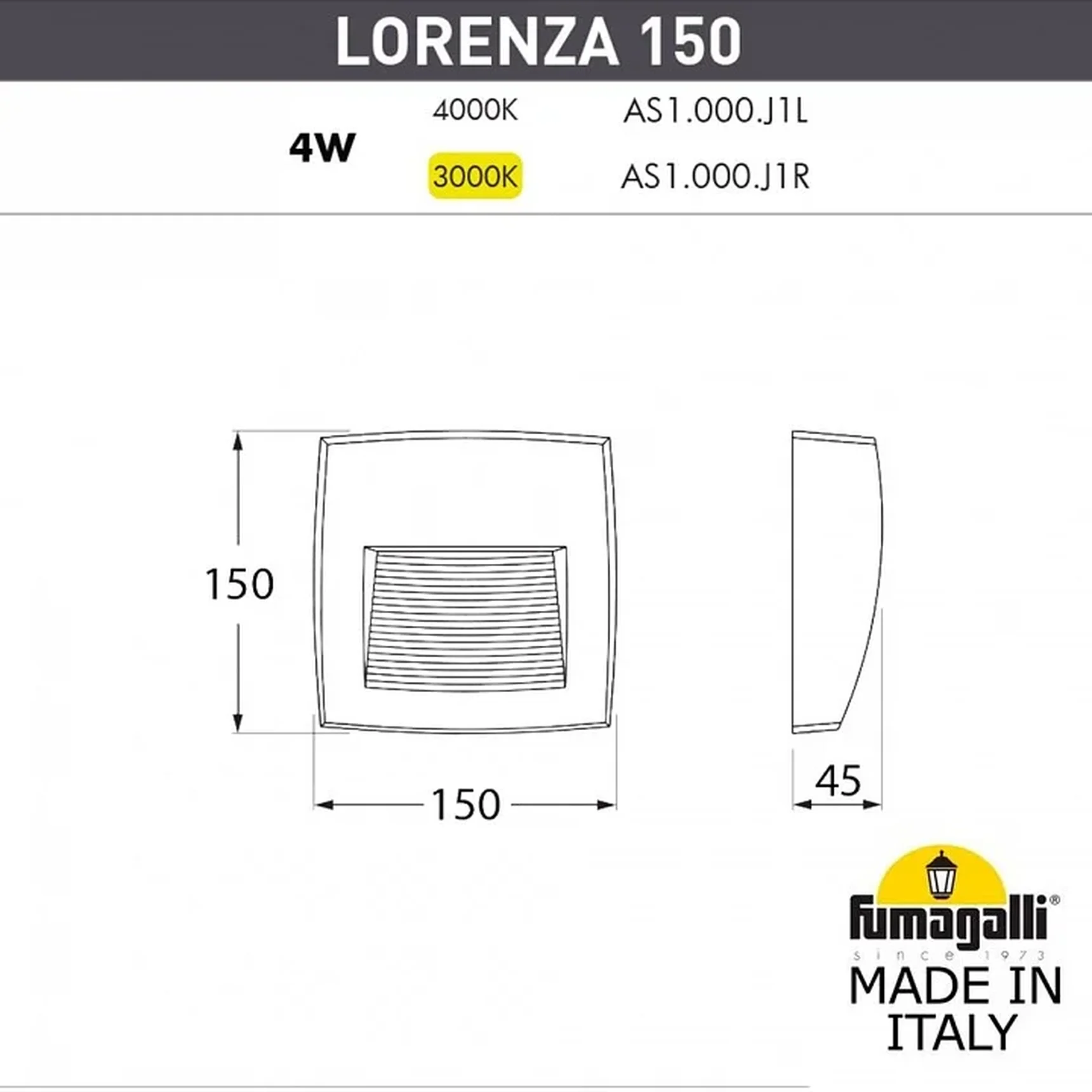 Накладной светильник Lorenza AS1.000.000.AXJ1L
