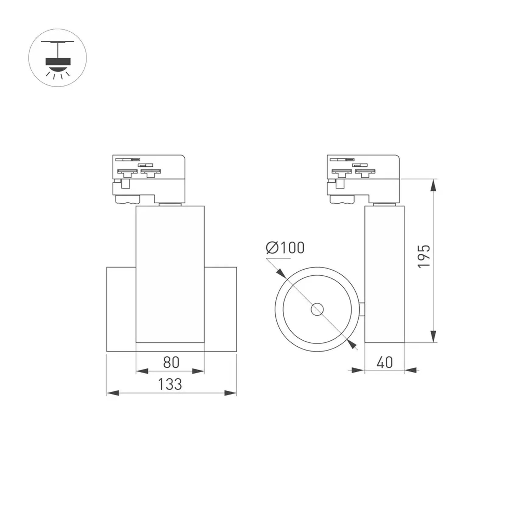 Светильник LGD-ARES-4TR-R100-40W Warm3000 (WH, 24 deg, 230V, DALI) (Arlight, IP20 Металл, 3 года)