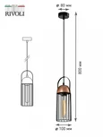 Светильник подвесной Rivoli Anemon 5062-201 1 х E27 40 Вт лофт - кантри