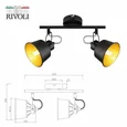 Светильник настенно-потолочный спот Rivoli Evelyn 7064-702 2 х Е14 40 Вт поворотный