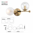 Бра светильник Rivoli Darlene 3145-402 настенный 2 х Е14 40 Вт модерн