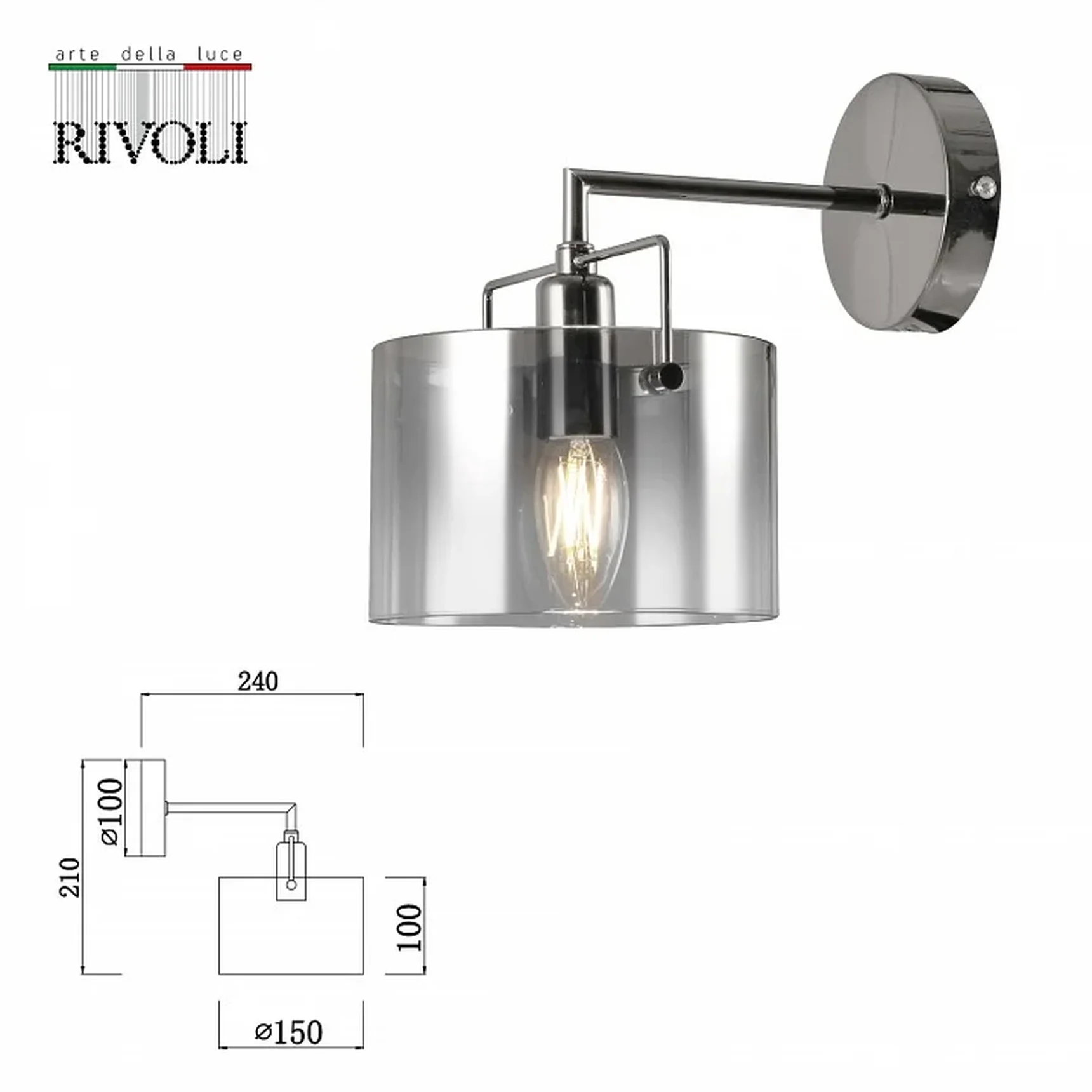 Бра светильник Rivoli Bonnie 2078-401 настенный 1 х Е14 40 Вт классика