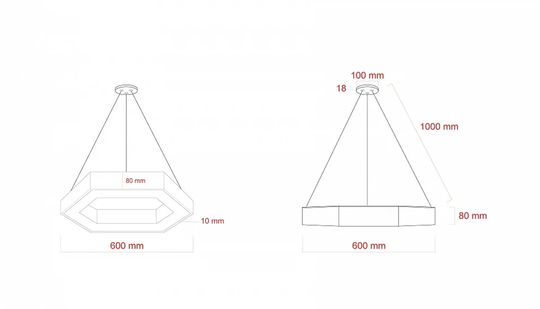 SPO-123-W-40K-045 Светильник светодиодный Geometria ЭРА Hexagon SPO-123-W-40K-045 45Вт 4000K 2500Лм IP40 600*600*80 белый подвесной