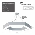 SPO-124-W-40K-051 Светильник LED ЭРА Geometria SPO-124-W-40K-051 Hexagon 51Вт 4000К 800*800*80 белый подвесной драйвер внутри