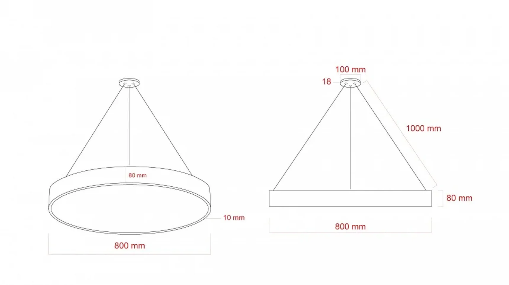 SPO-132-W-40K-088 Светильник LED ЭРА Geometria SPO-132-W-40K-088 Ring 88Вт 4000К 6000Лм IP40 800*80 белый подвесной драйвер внутри