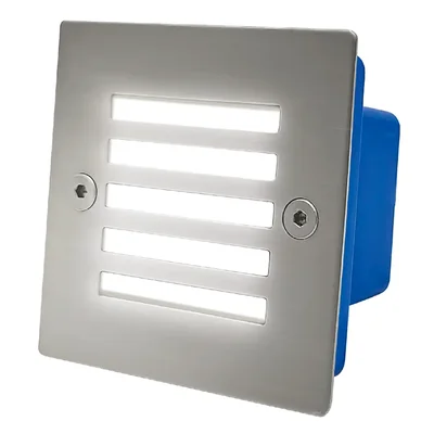 Светильник для ступеней 3Вт 5000К Металл Хром Квадрат с решеткой General GSTL-S1-3BT-5K