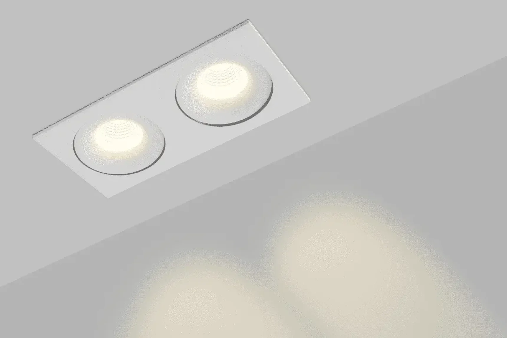 Корпус светильника потолочный встраиваемый наклонно-поворотный, COMBO-2S2-WH, Белый, IP20, COMBO-2S2-WH