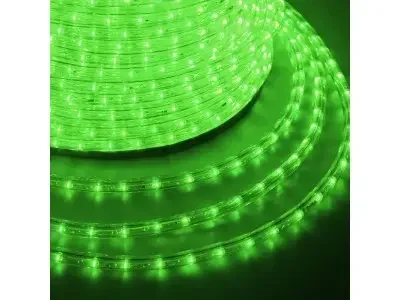 Дюралайт LED, постоянное свечение (2W) - зеленый Эконом 24 LED/м , бухта 100м