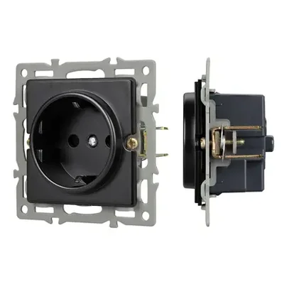 Механизм электрической розетки SCT-GP-MEU-PL-BK (250V, 16A) (Arlight, -)