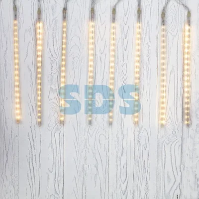 Гирлянда "Тающие сосульки" светодиодная, 8 шт х 50 см, шаг 50 см, 230 В, Теплые Белые светодиоды