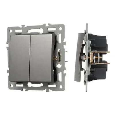 Механизм выключателя двухклавишный непроходной SWT-MK02-PL-GR (250V, 16A) (Arlight, -)