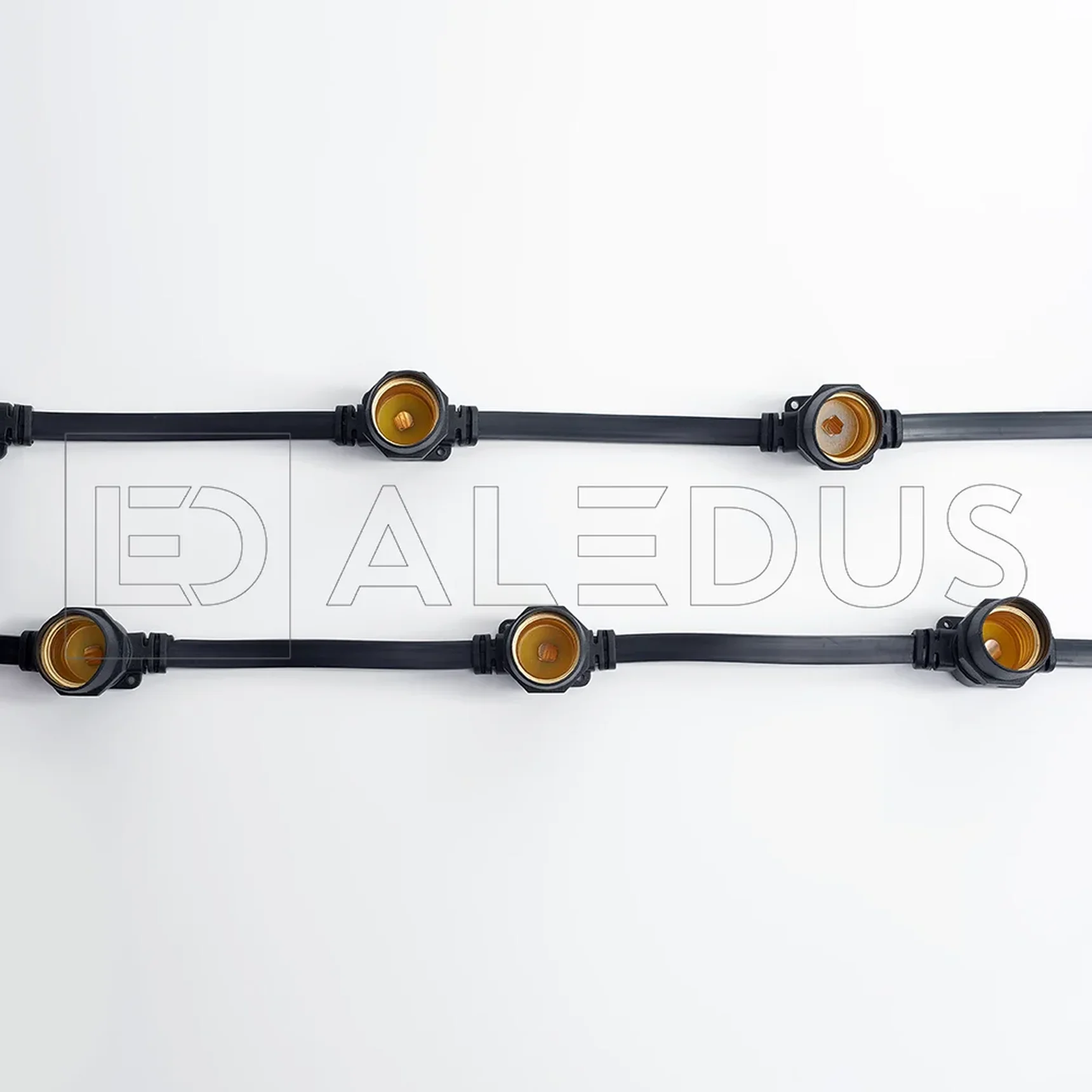 Белт лайт ALEDUS бухта 10 м, черный провод, ПВХ, шаг 20 см, Е27