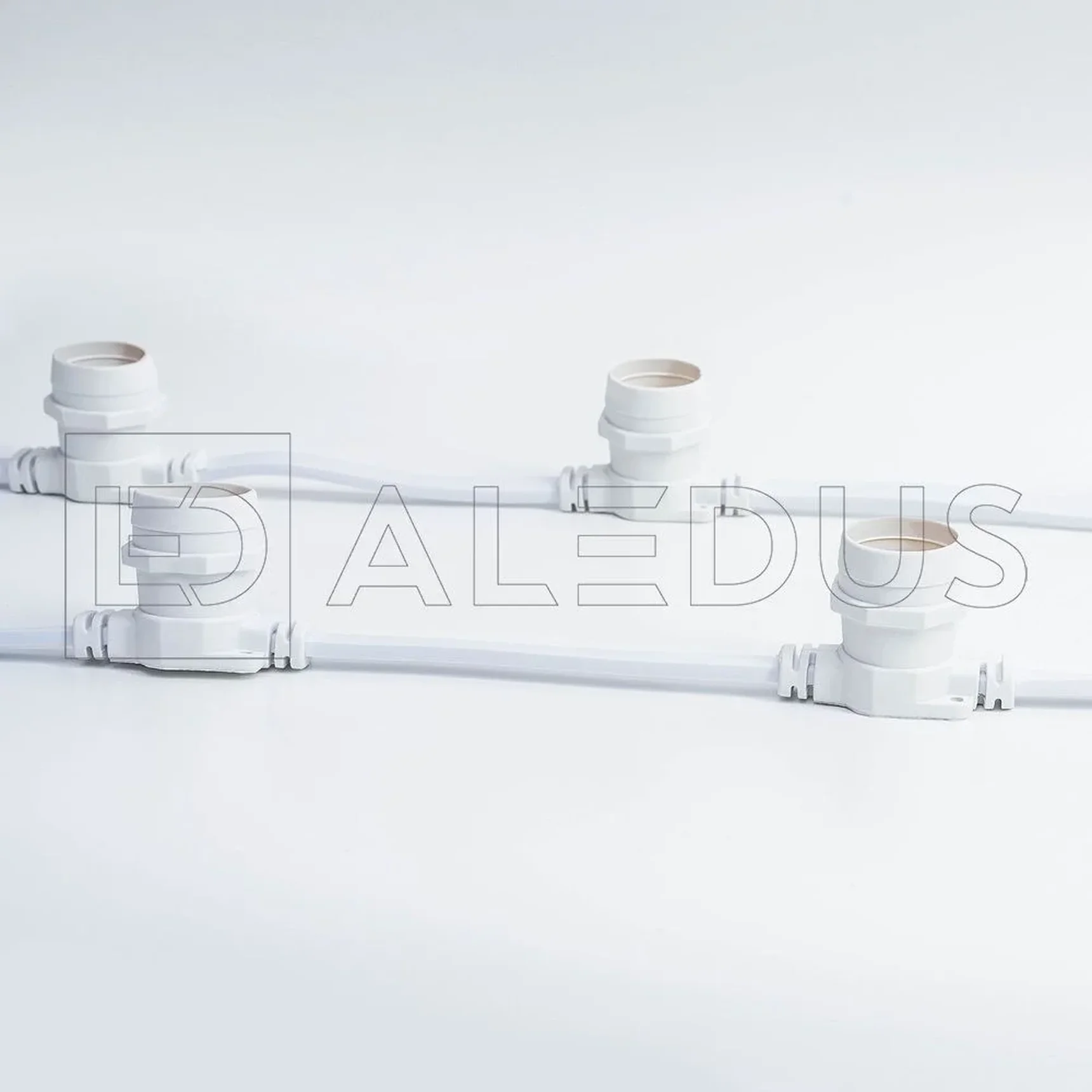 Белт лайт ALEDUS бухта 10 м, белый провод, ПВХ, шаг 40 см, Е27