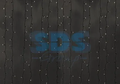 Гирлянда Светодиодный Дождь 2х6м, постоянное свечение, Прозрачный провод, 230 В, диоды ТЕПЛЫЙ БЕЛЫЙ, 1140 LED ( партия 2020 - 768 LED)