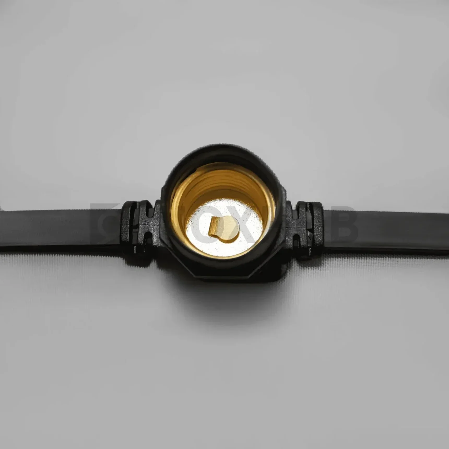 Белт-Лайт INOXHUB, шаг 40см, ЧЁРНЫЙ, двухжильный шлейф, 125 резиновых патронов с латунными контактами, цоколь E27, бухта 50м