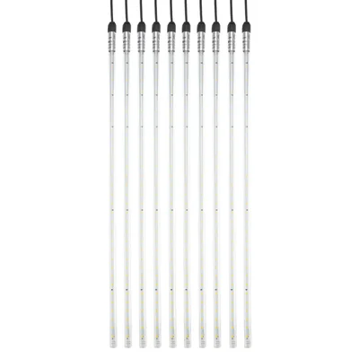 Гирлянда Тающие сосульки комплект 10 шт. х 50см, шаг 100см, 600 LED ТЕПЛЫЙ БЕЛЫЙ, черный каучук, IP67, 24В, соединяется NEON-NIGHT