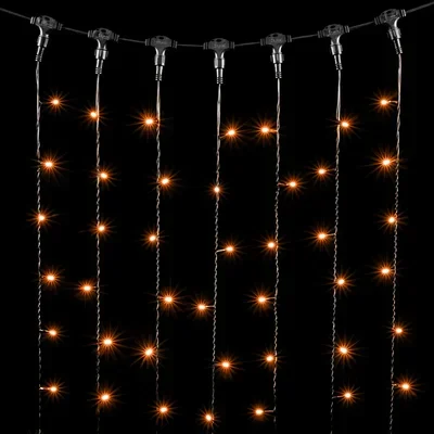 Гирлянда Занавес 2 x 1 м Желтый 220В, 200 LED, Провод Черный ПВХ, IP54
