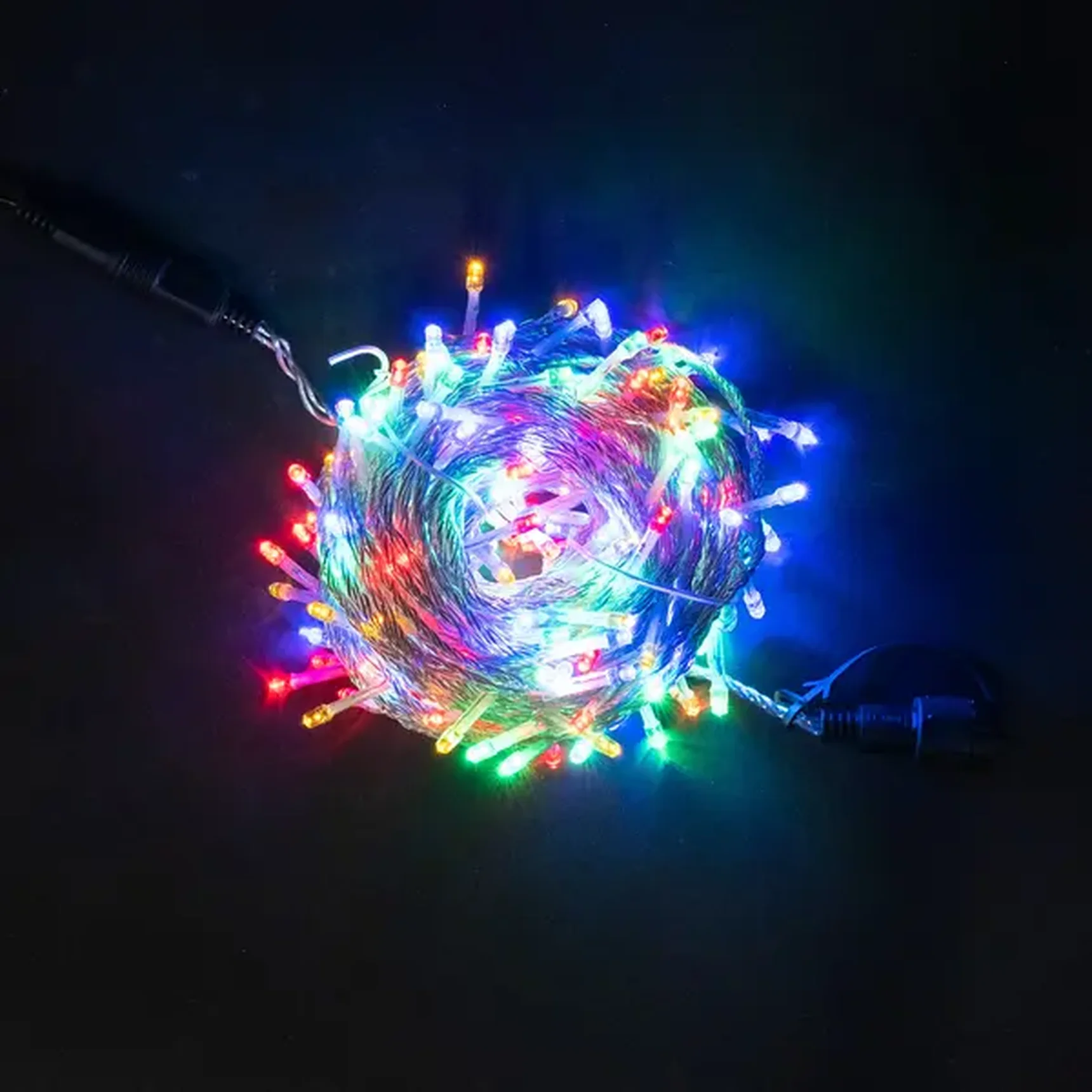 Гирлянда Нить 20м Разноцветная с Возможностью Управления 24В, 200 LED, Провод Прозрачный Силикон, IP65