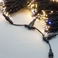 Комплект 3 Тепло-Белых Нити по 20м с Мерцанием Белого Диода, 600 LED, Провод Черный Каучук 2,3мм, IP54