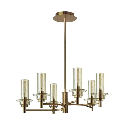 6554/6C CLASSI LN25 бронза/коньячный/металл/стекло Люстра потолочная E14 6*40W 220V MADONNA