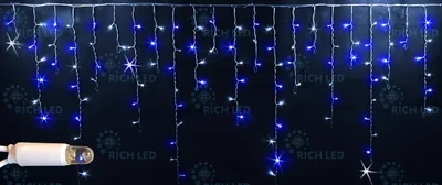 Светодиодная бахрома 144 LED, 6 Ватт, IP54, для улицы и помещения, провод Прозрачный, Свечение: мерцание, RL-i3*0.9F-CW/BW