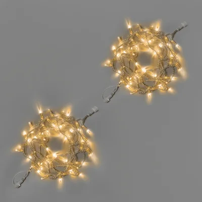 Светодиодная гирлянда INOXHUB Нить 10м, 100 LED, соединяемая, 220В, IP65, прозрачный провод, ТЁПЛАЯ БЕЛАЯ