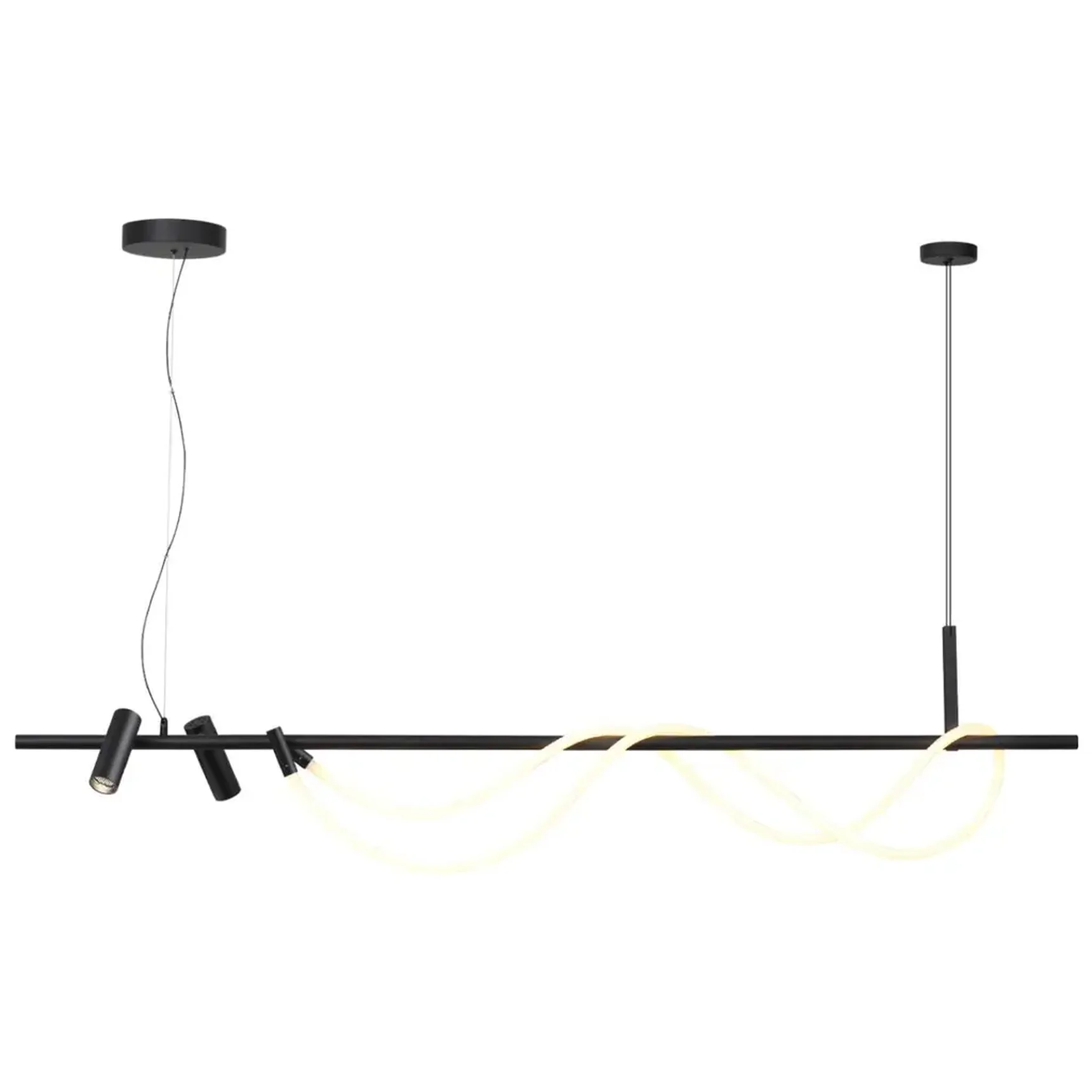 4391/40L HIGHTECH ODL24 263 черный/металл/канат Подвесной св-к с раздельн. вкл IP20 LED 40W 1580Лм 4000K CORDA