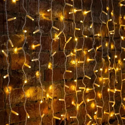 Гирлянда Светодиодный Дождь 2х3 м, эффект мерцания, прозрачный провод, 230 В, диоды цвет теплый белый