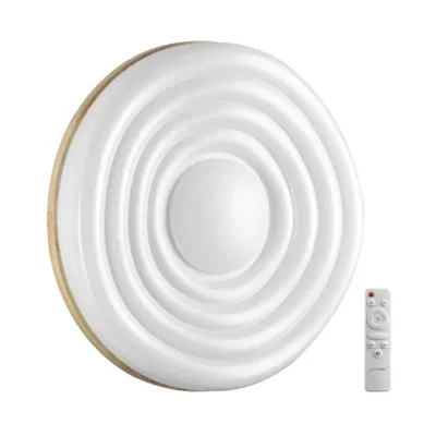 7674/DL PALE SN 152 белый/натуральное дерево LED 48Вт 3000-6000К D388 IP43 пульт ДУ FASS WOOD