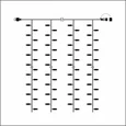 Занавес ALEDUS, 220 В, 2x1 м, белый провод, ПВХ, теплый белый, с мерцанием