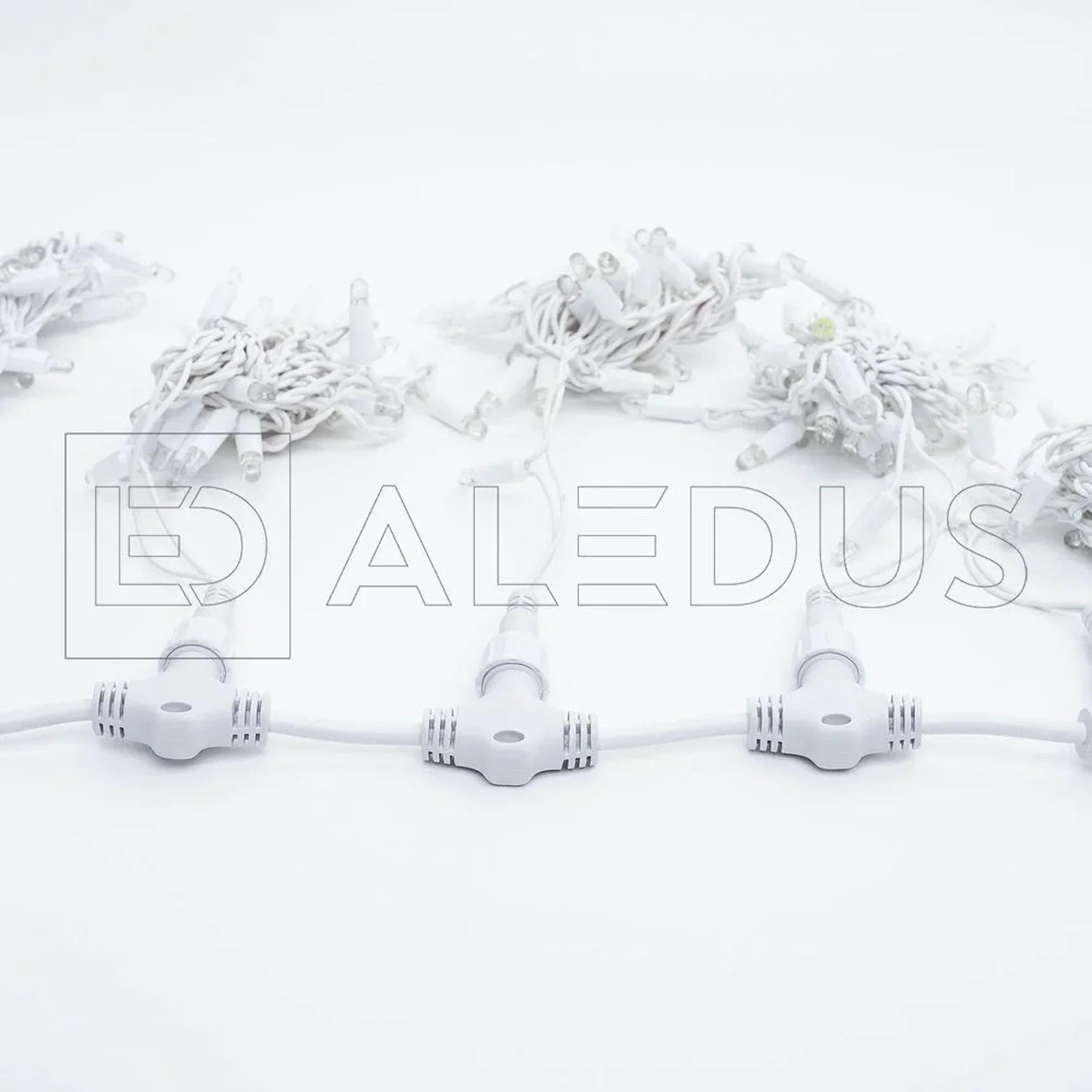 Занавес ALEDUS 2x3 м, белый провод, ПВХ, белый, без мерцания
