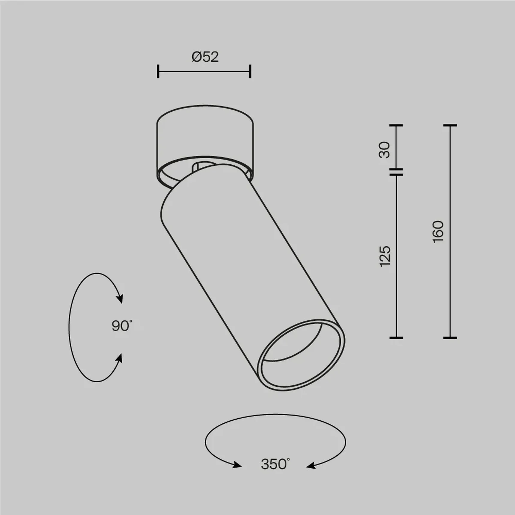 Потолочный светильник FOCUS LED 3000К 12Вт 9° IP 20 Super spot, C055CL-L12W3K-SS-B