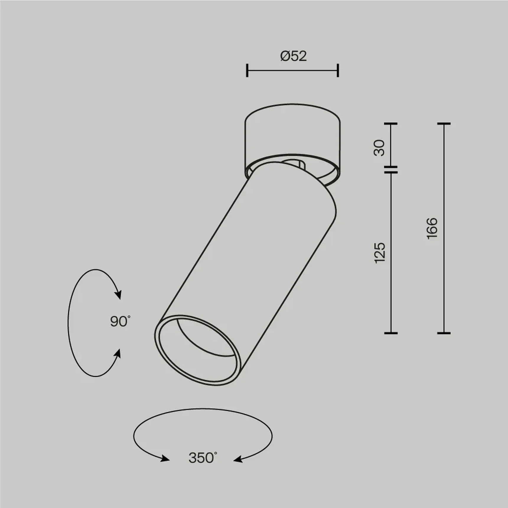 Потолочный светильник FOCUS LED 4000K 12Вт 50°, C055CL-L12W4K-W-PT