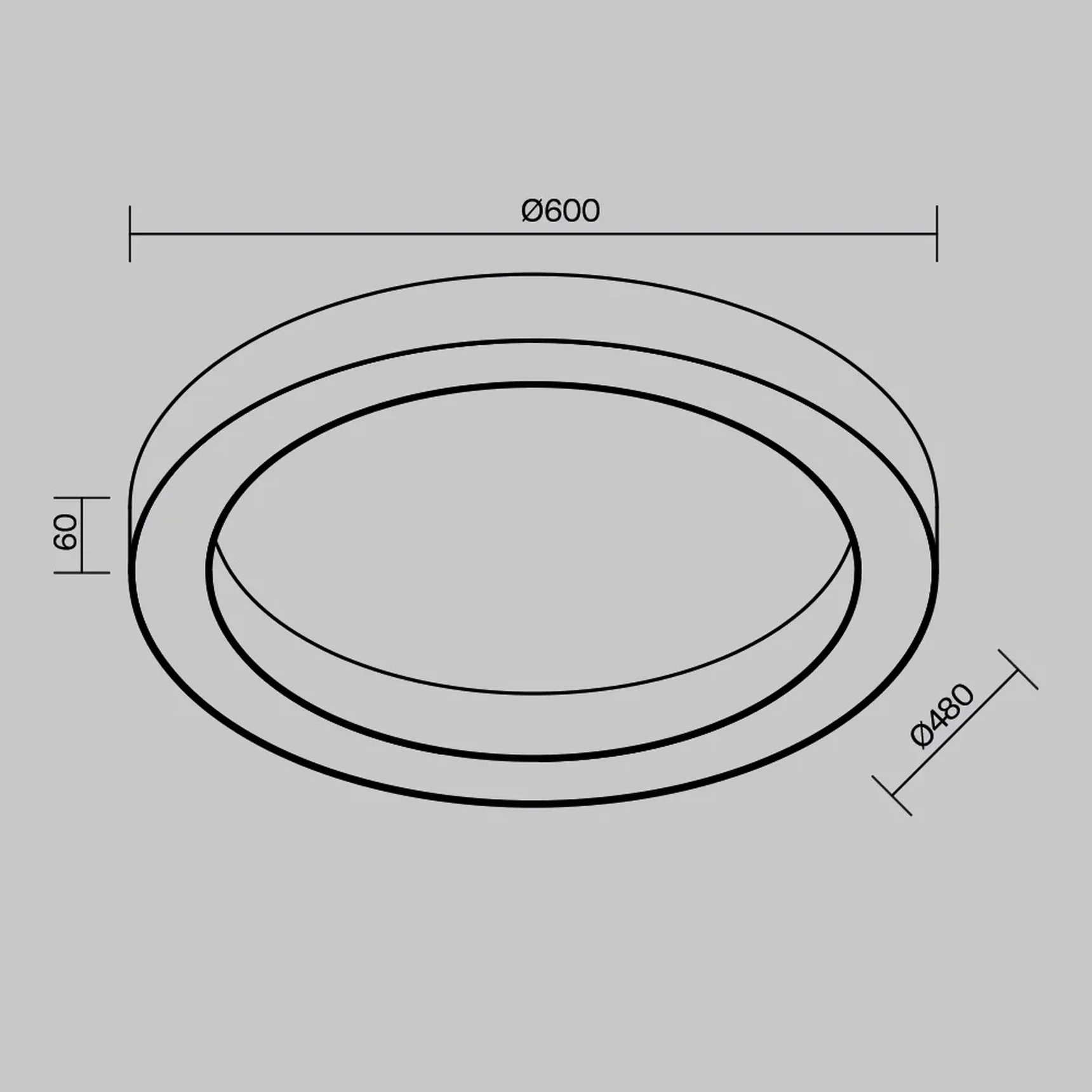 Потолочный светильники Lua 4000К 45Вт 120°, C093CL-45W4K-W