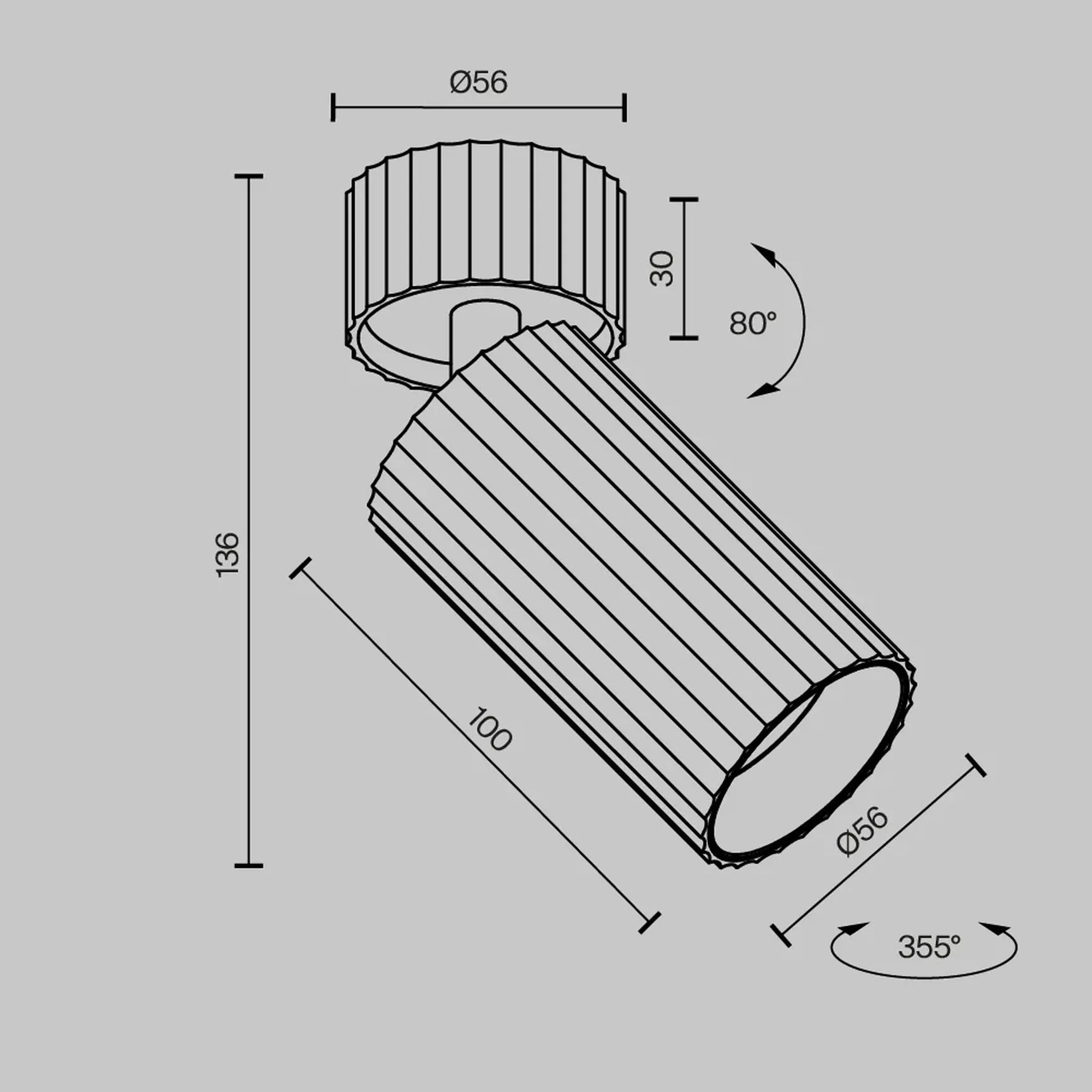 Потолочный светильник Calipso GU10 10Вт, C108CL-01-GU10-B