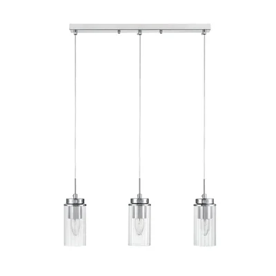 8102/3A COMFI LN25 хром/прозрачный металл/металл Подвес Е14 3*40W 220V ISHA