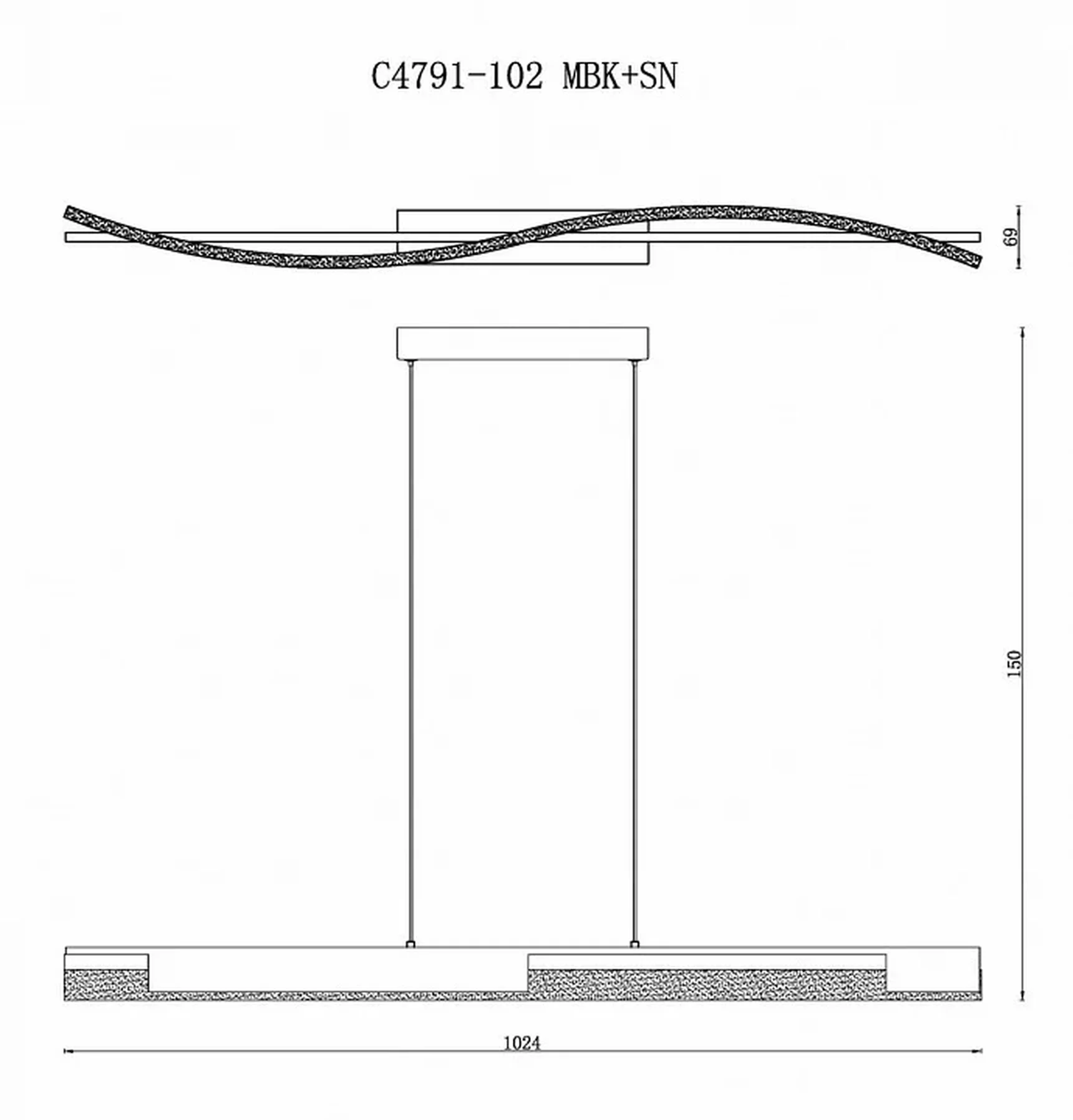 Подвесной светильник Scorpio C4791-102 MBK+BN
