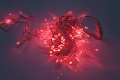 LED-PLS-100-10M-240V-R/C-F(R)-W/O,Красная/красные флэш на прозр. пр., соед.(без шнура) С КОЛПАЧКОМ