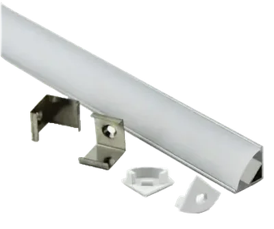 Профиль GAL-GLS-2000-16-16 угловой (2м профиль+2м рассеиватель+2заглушки+4 скоб с шурупами 1/100)