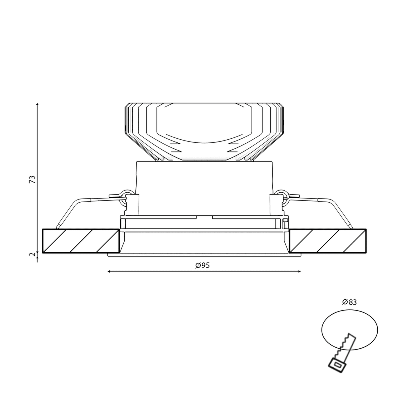 Корпус светильника потолочный встраиваемый наклонный, Черный, IP20, COMBO-41-BL