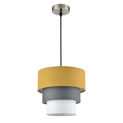 8038/1 MODERNI LN25 никель/желтый/серый/белый, металл/текстиль Подвесной светильник Е27 60W 220V ILAIDA