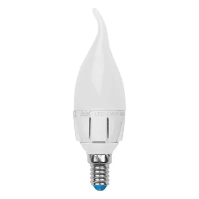 Лампа светодиодная диммируемая Uniel E14 6W 4500K матовая LED-CW37-6W/NW/E14/FR/DIM PLP01WH UL-00000727
