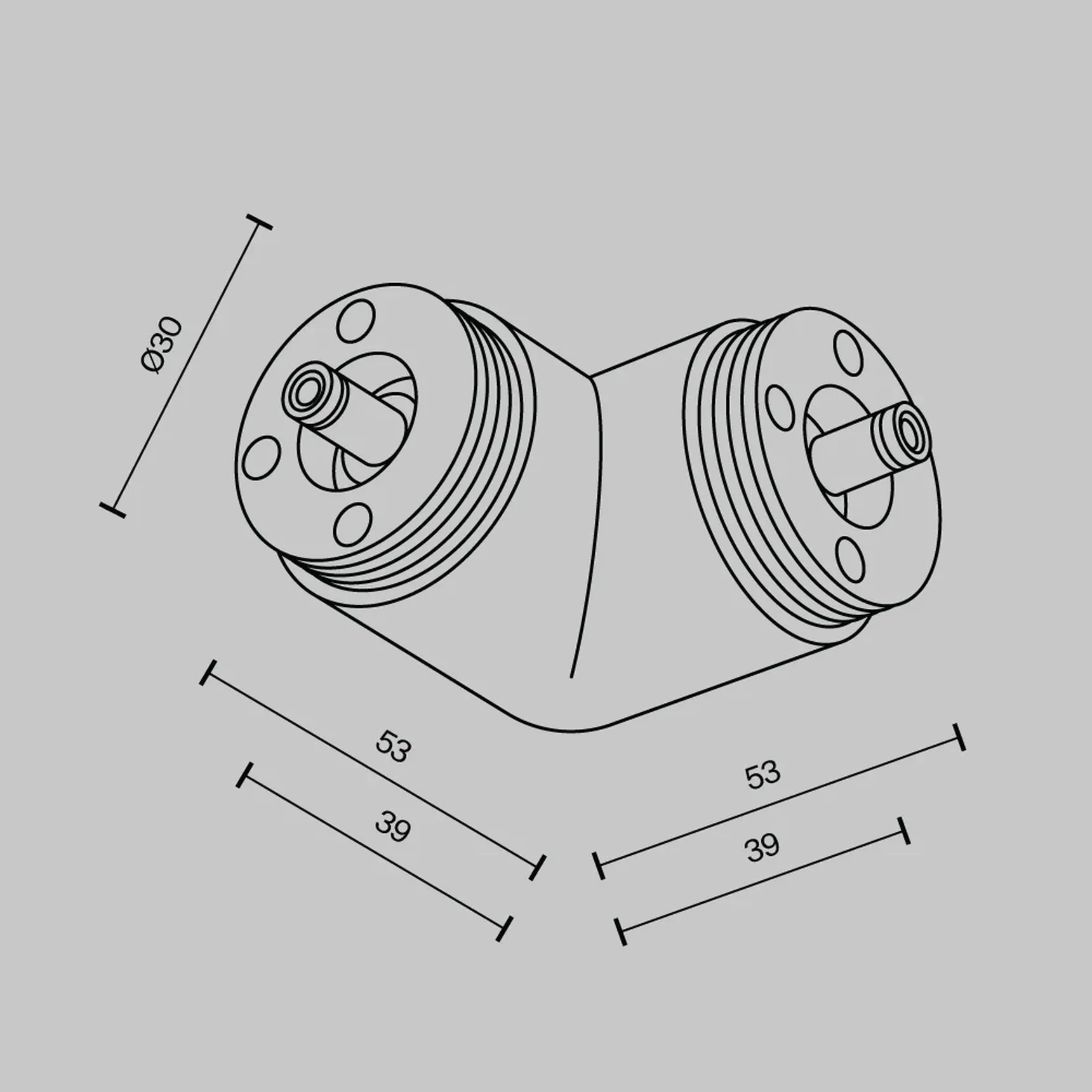 Угловой коннектор для системы Shelf без ввода питания, CA014CL-B