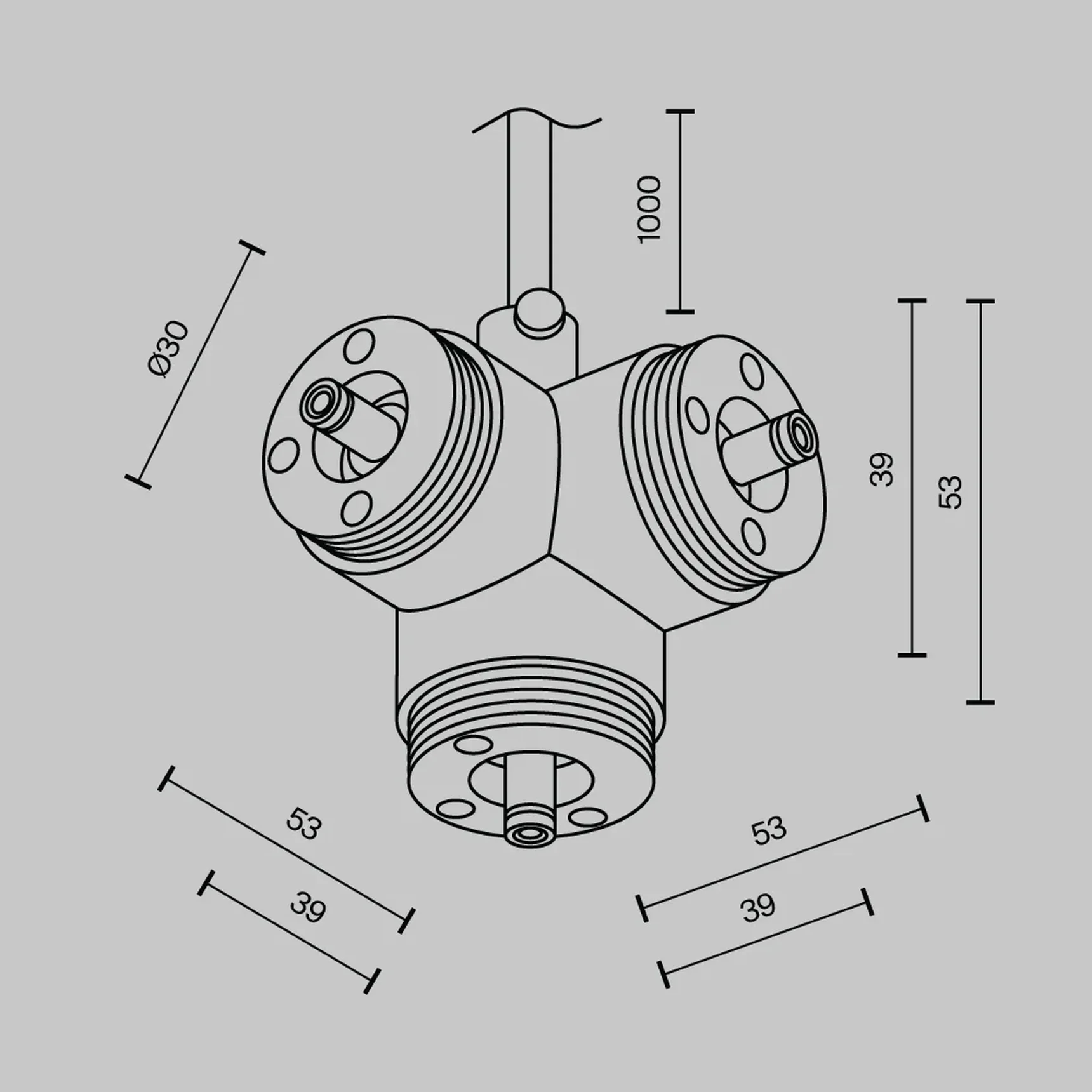 T-образный вертикальный коннектор для системы Shelf с вводом питания, CA016TC-P-B