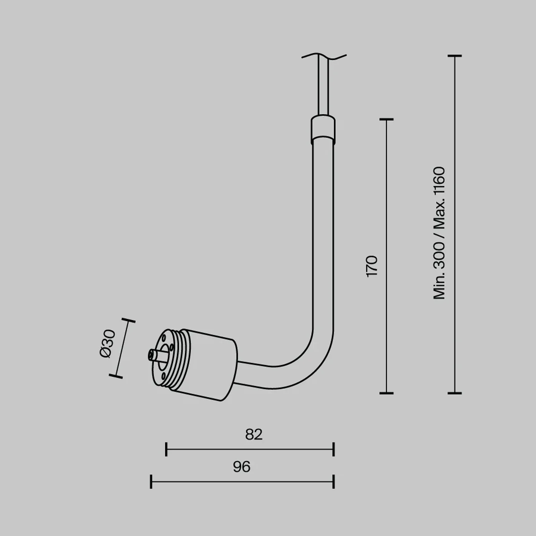 Заглушка для подвесного монтажа системы Shelf с вводом питания, CA024PL-P-B