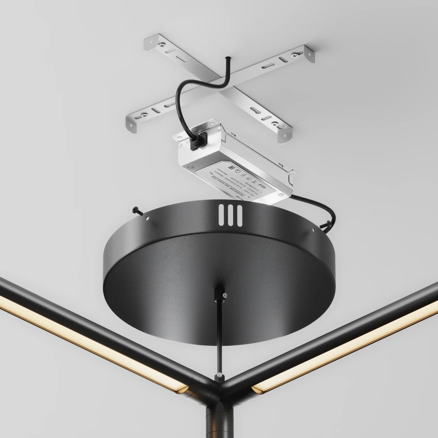 Потолочная чаша для ввода питания с блоком питания системы Shelf, CA031B-B