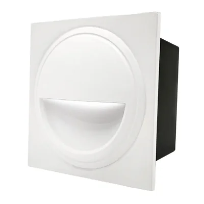 Светильник для ступеней 3Вт 5000К Металл Белый Квадрат Полукруг General GSTL-S1-3BT-5K